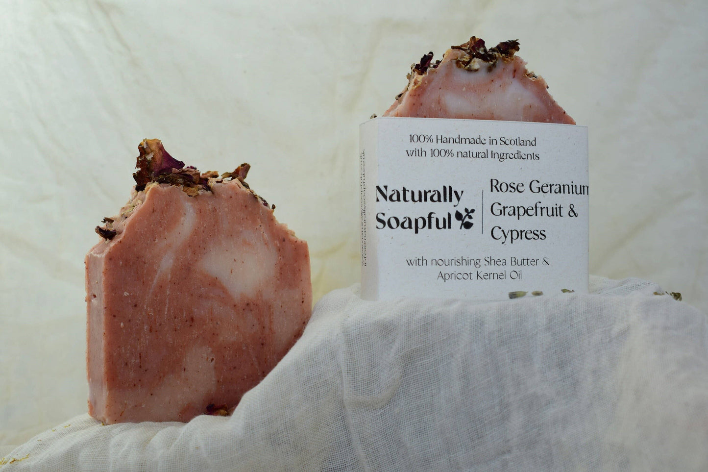 Naturally Soapful Rose Geranium 100% Natural, Vegan Handmade Self Care Soap