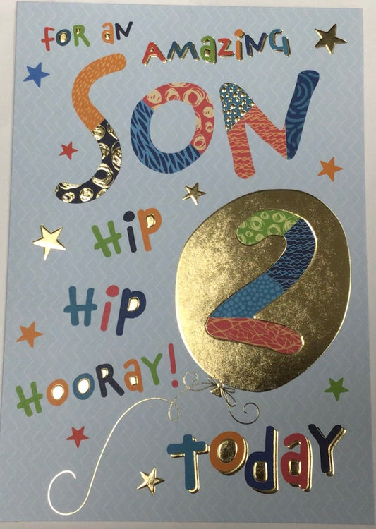 Son 2nd Birthday Card - Words 'n' Wishes