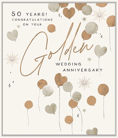 Golden 50th Anniversary Card - Paperlink