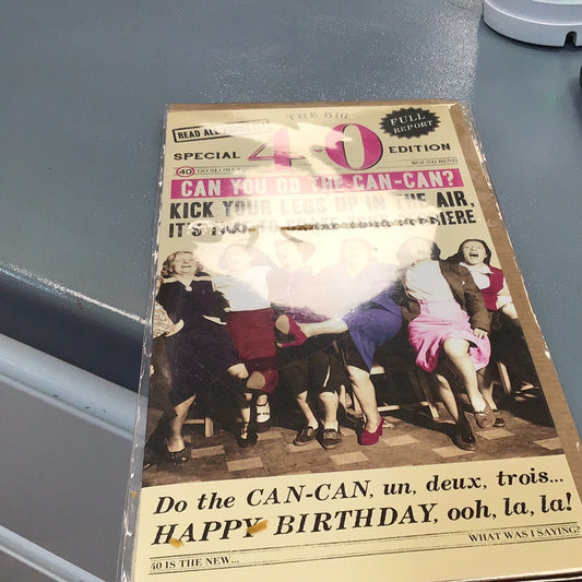 40 birthday card pigment