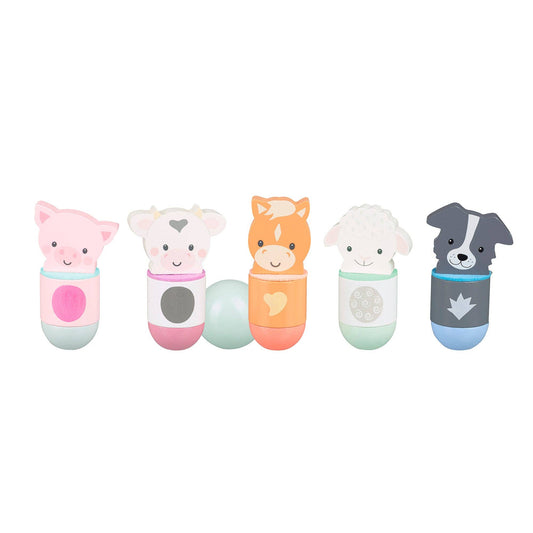 Farmyard Animal Skittles Wooden Toy