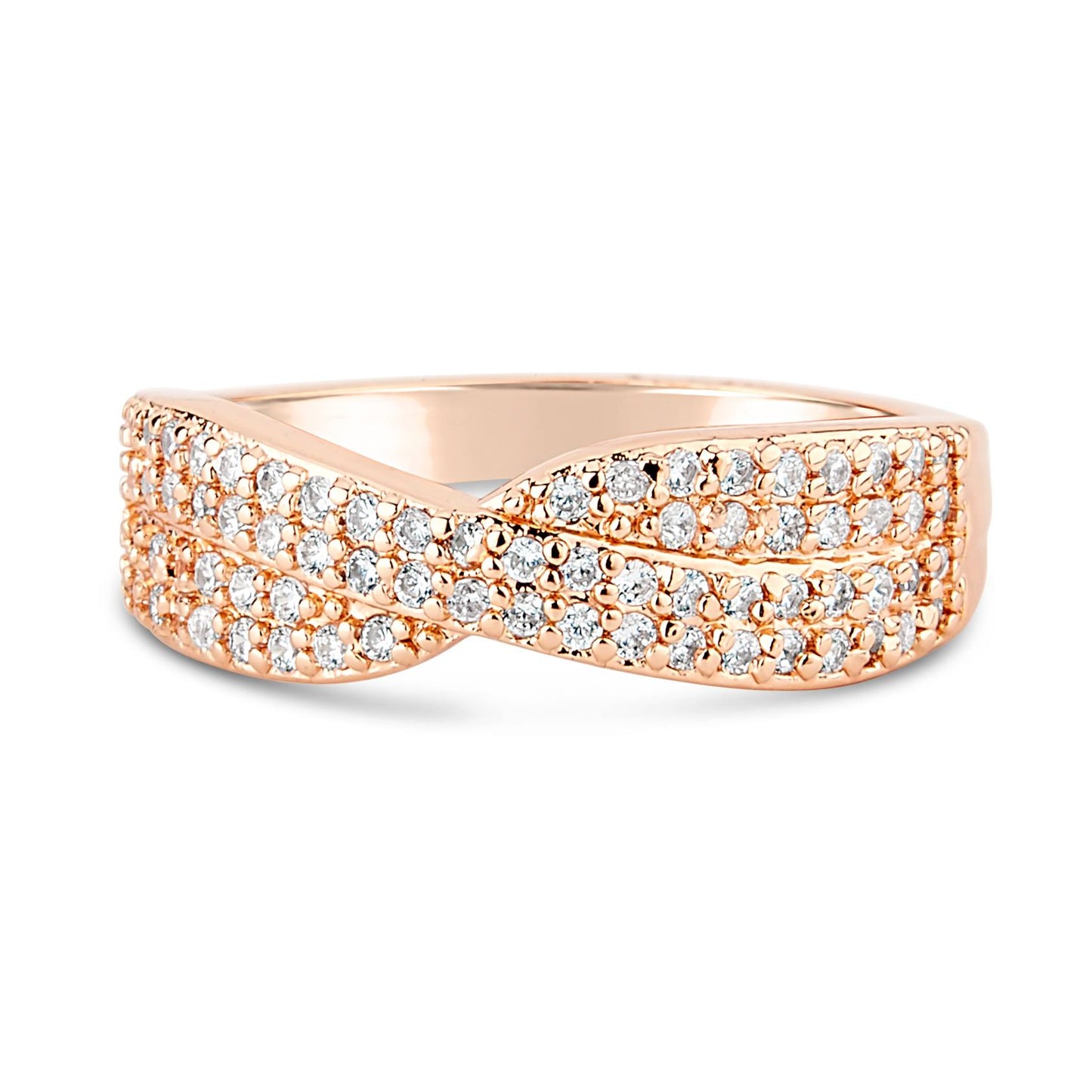 Park Lane Rose Gold Plated Ring with Double Band Twist