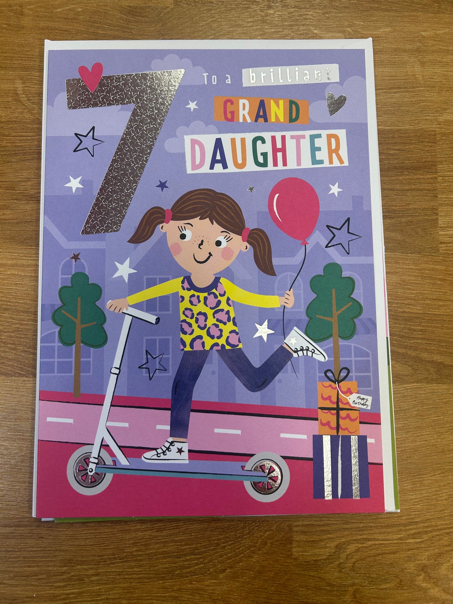 Granddaughter Age 7 Birthday Card - Words N' Wishes
