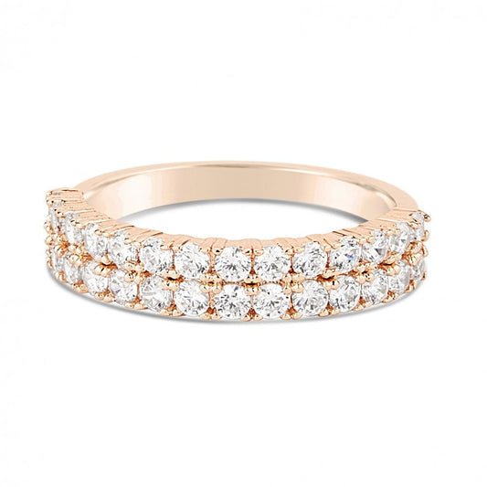 Park Lane Rose Gold Plated Double Row Ring