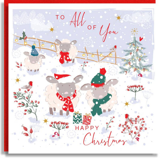 All of You Sheep in Hats Print Christmas Wholesale Card