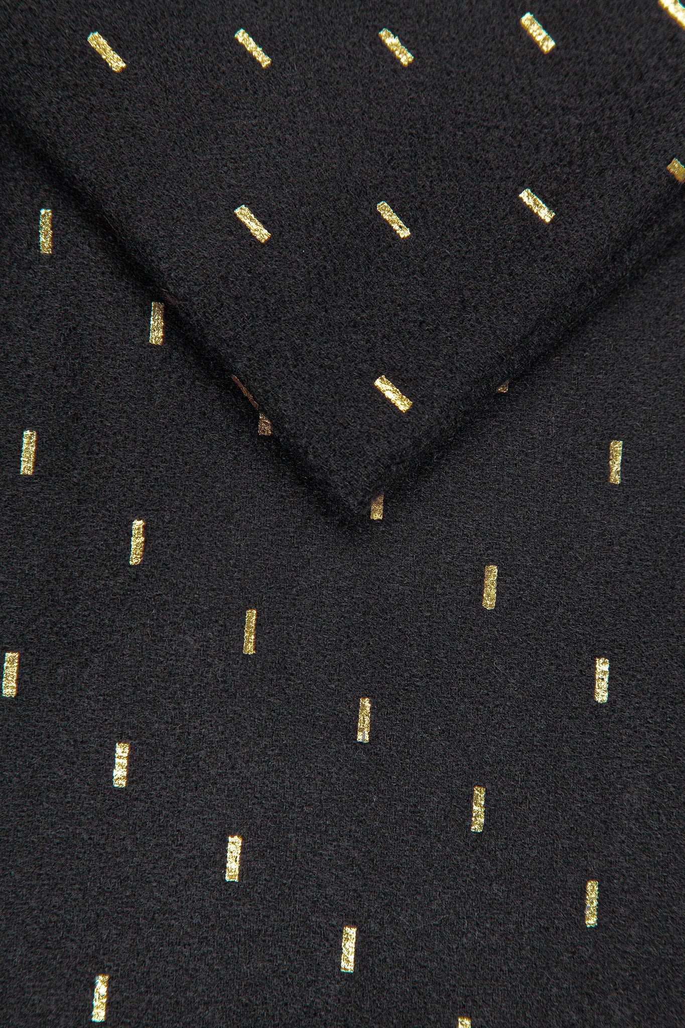 Black Heavyweight Scarf with Metallic Matchstick Detail