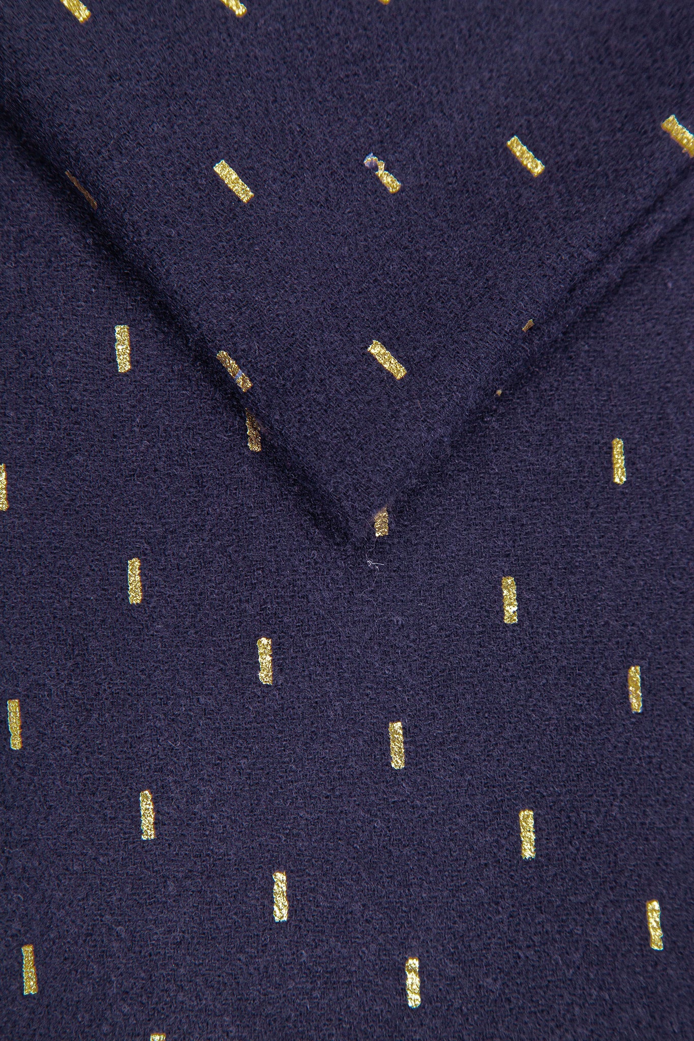 Navy Blue Heavyweight Scarf with Metallic Matchstick Detail