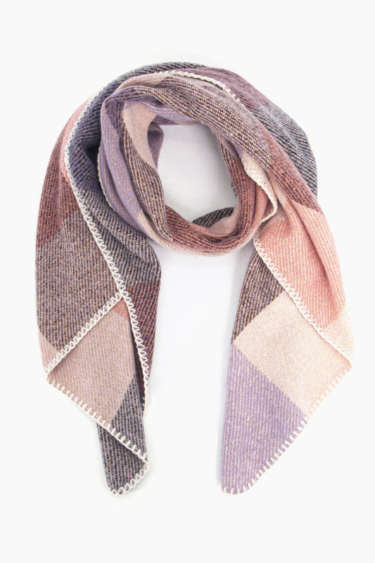 Logan Heavyweight Scarf - Pink, Check - One-size