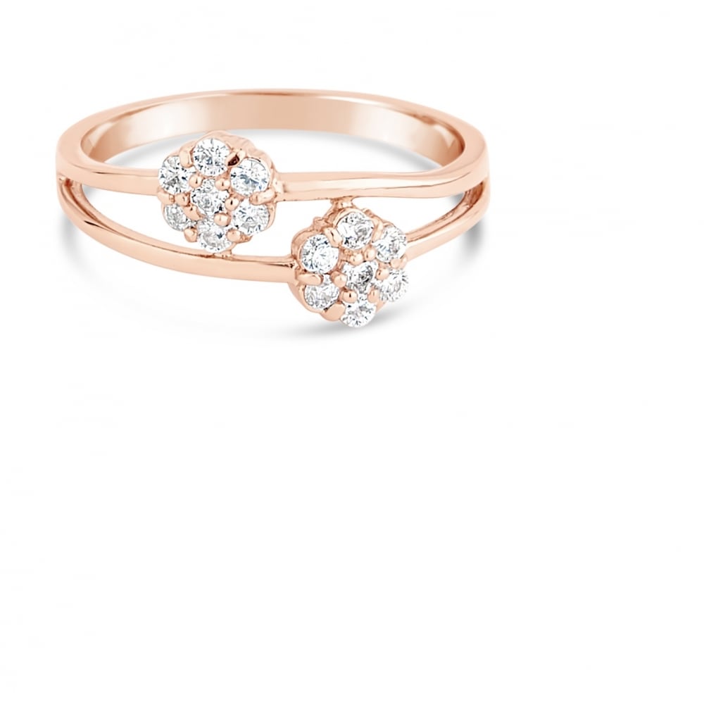 Park Lane Rose Gold Plated Ring with Crystal Stones