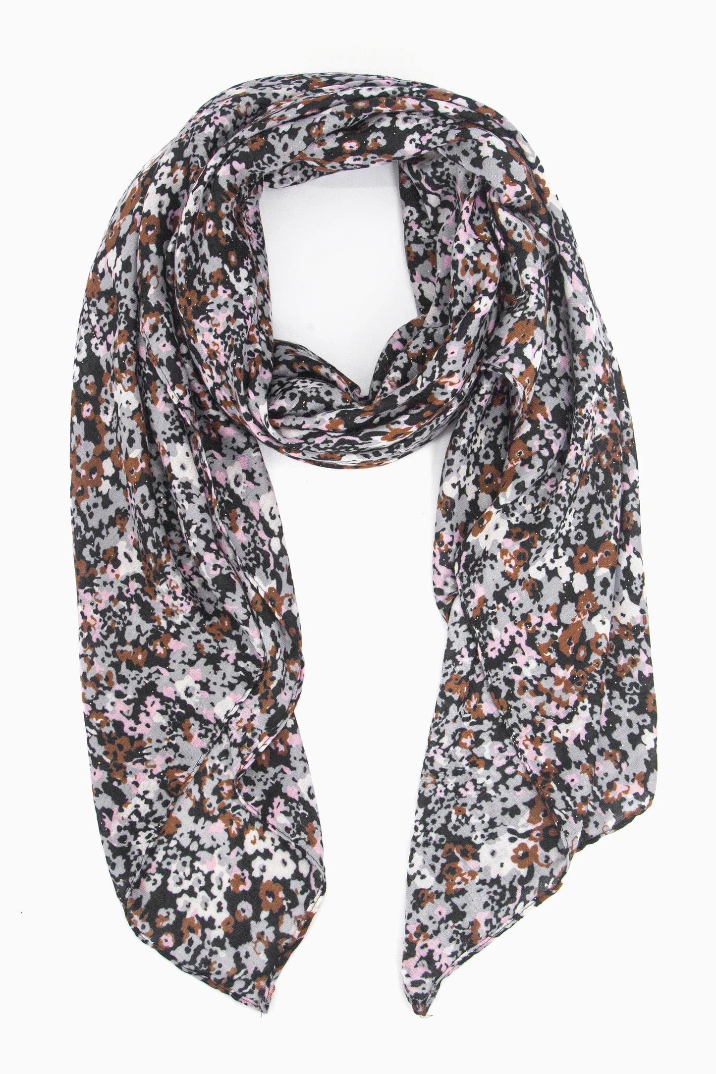 Meera Lightweight Scarf - Neutral, Floral - One-size