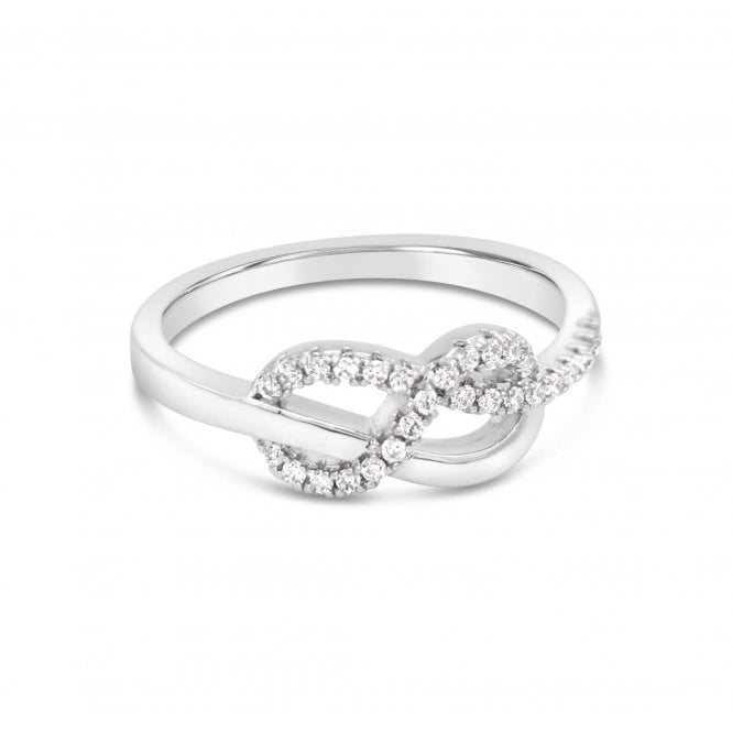 Park Lane Rhodium Plated Infitiy Ring with cubic zirconia stones.