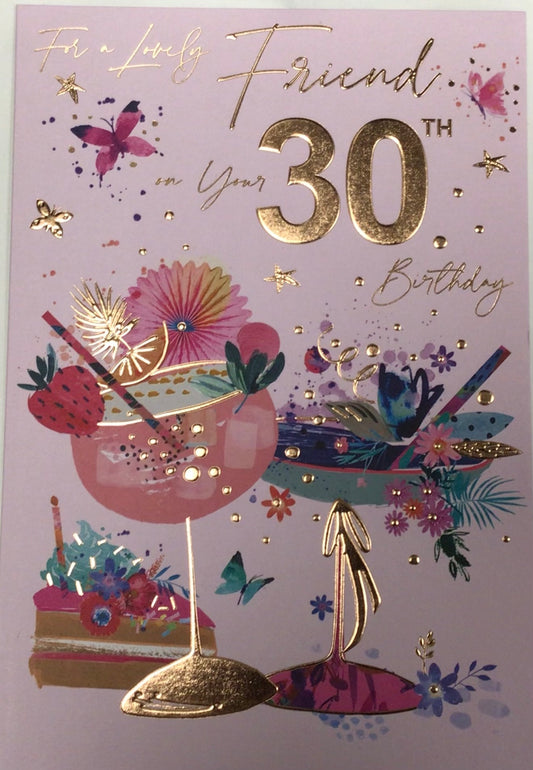 Friend 30th Birthday Card - Words 'n' Wishes