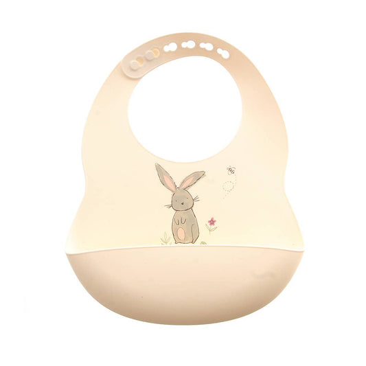Ziggle Catch It Silicone Bib – Cream Bunny