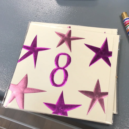 8th Birthday Card - WJB - quicksilver