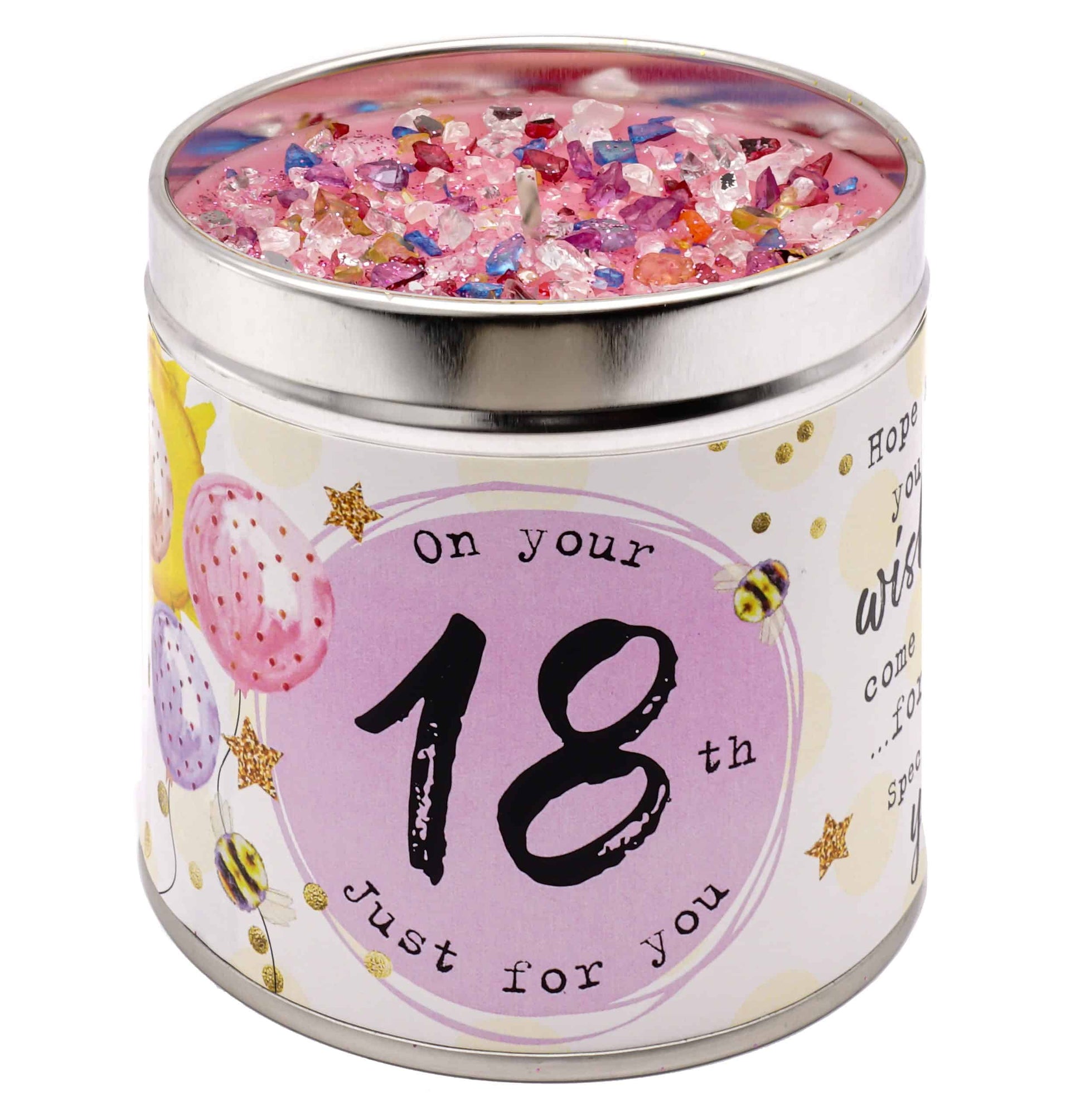 Happy 18th Birthday Scented Candle - Best Kept Secrets. Available at Sweet P, Burnside, Glasgow