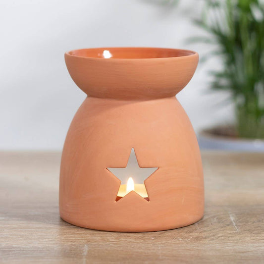 Star Cutout Terracotta Effect Oil Burner and Wax Warmer