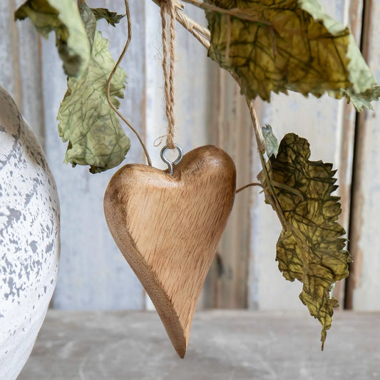 Wooden Tapered Hanging Heart