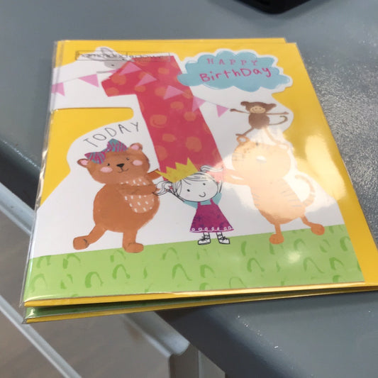 1st birthday card H&G