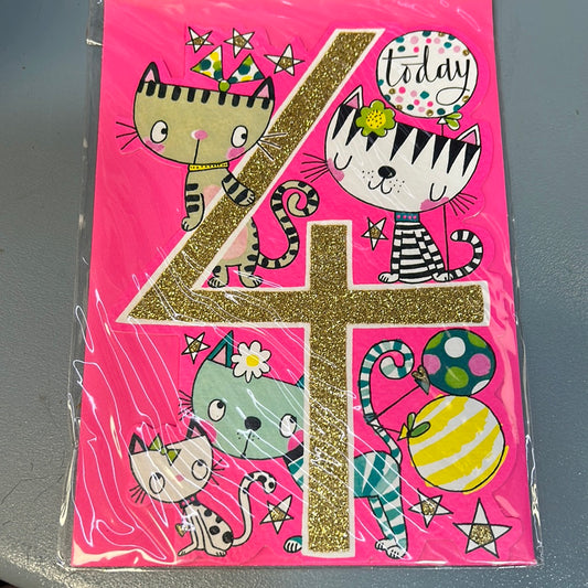 4th Birthday Card - Rachel Ellen