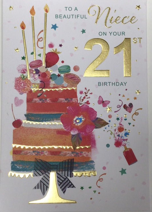 Niece 21st Birthday Card - Words 'n' Wishes