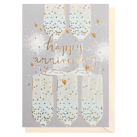 Anniversary Glasses Card | Anniversary Cards | Love Cards