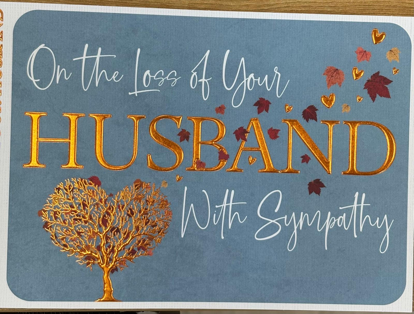 Husband Sympathy Card - Words 'n' Wishes