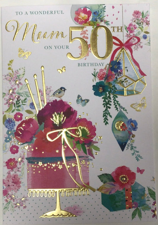 Mum 50th Birthday Card - Words 'n' Wishes
