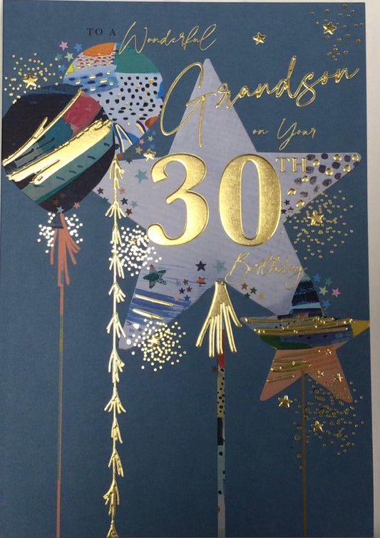 Grandson 30th Birthday Card - Words 'n' Wishes
