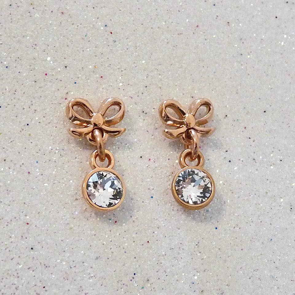 Orli Bow and Crystal Stud Earrings