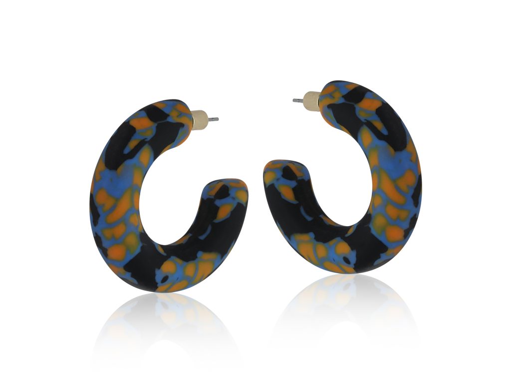 Big Metal London Hermione Resin Hoop Earrings