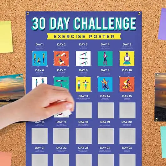 30 Day Challenge Exercise Scratch Poster