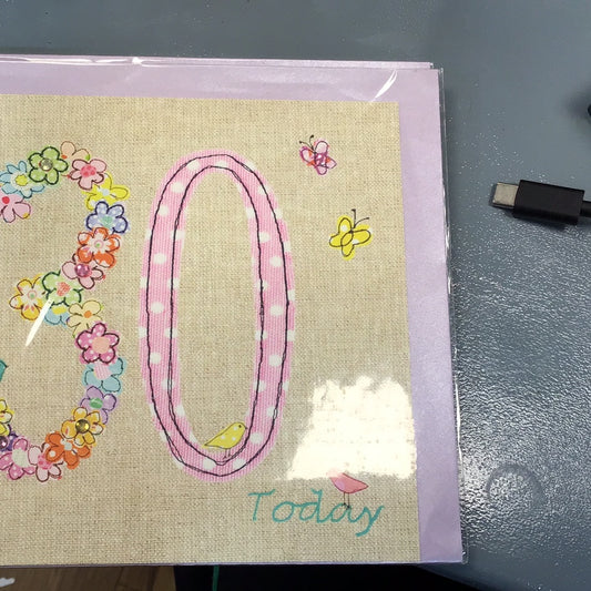 30th Birthday Card - juniper tree card company - sew happy