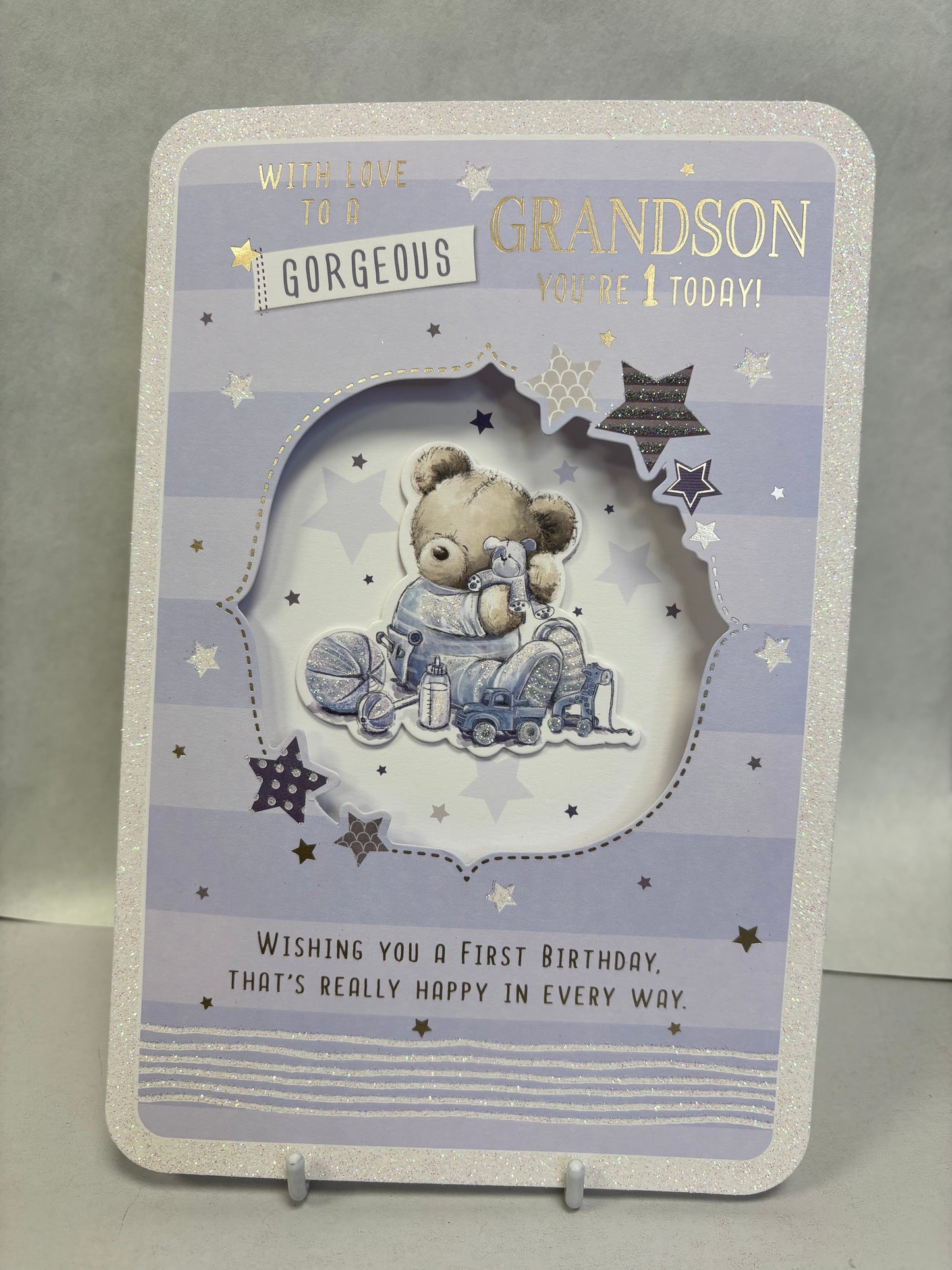 Grandson 1st Birthday Card - BGC Studios