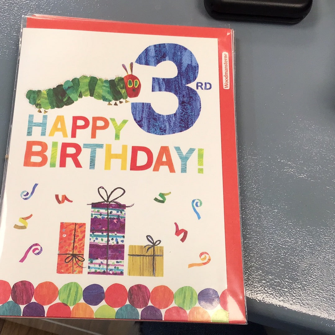 3rd Birthday Card - Woodmansterne - the world of Eric carle