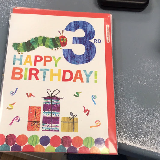 3rd Birthday Card - Woodmansterne - the world of Eric carle