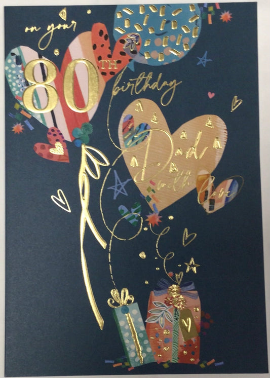 Dad 80th Birthday Card - Words 'n' Wishes