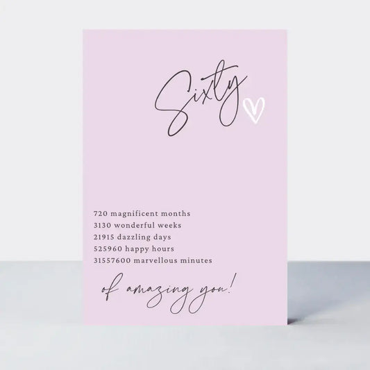 Little Notes 60th Birthday Card - Pink