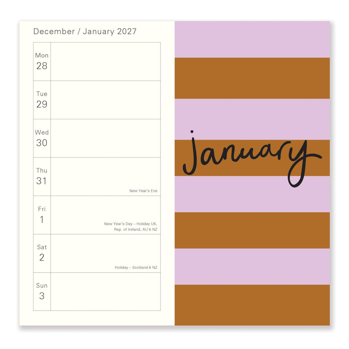 Caroline Gardner 2027 Stripes Slim Diary