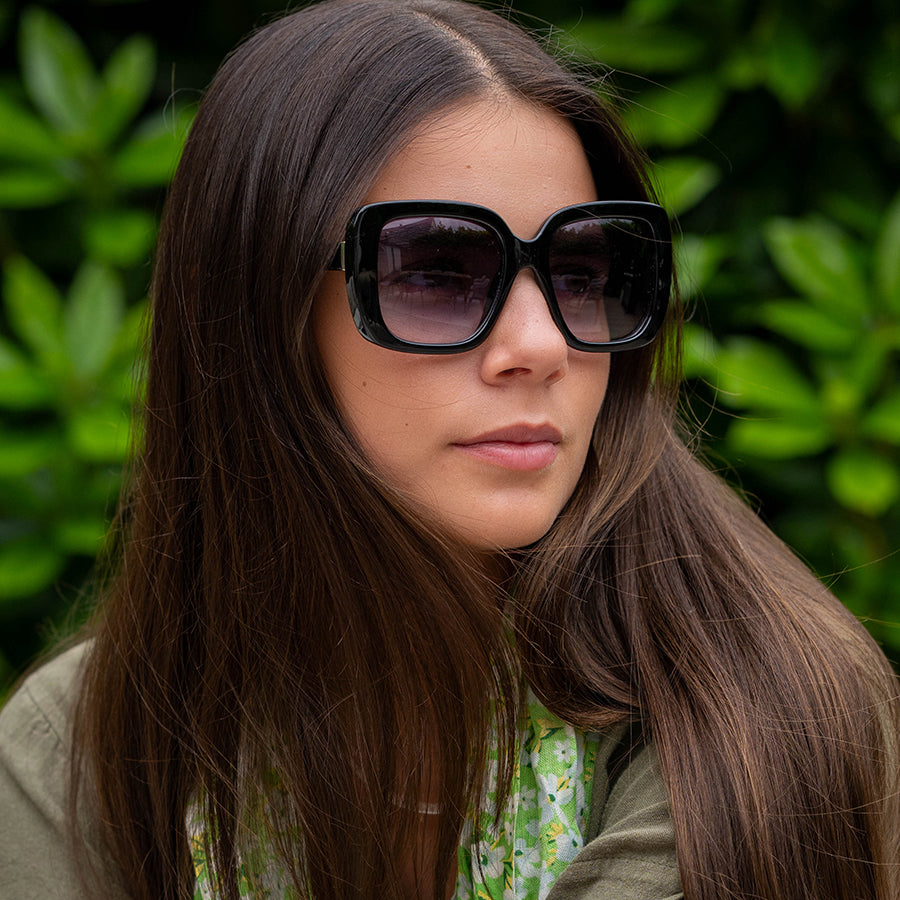 Black frame recycled sunglasses