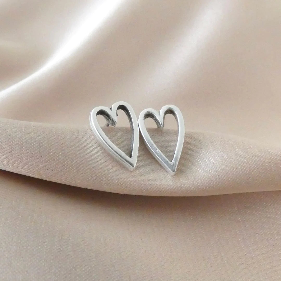 Orli Sterling Silver Open Heart Earrings