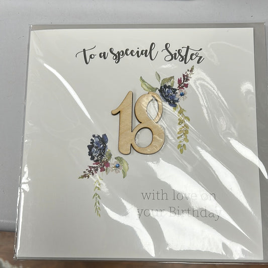 18 Sister birthday card - Tracey Russell