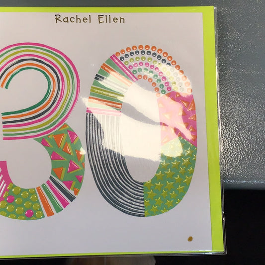 30th Birthday Card - Rachel Ellen - pop