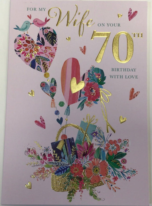 Wife Age 70 Birthday Card - Words 'n' Wishes