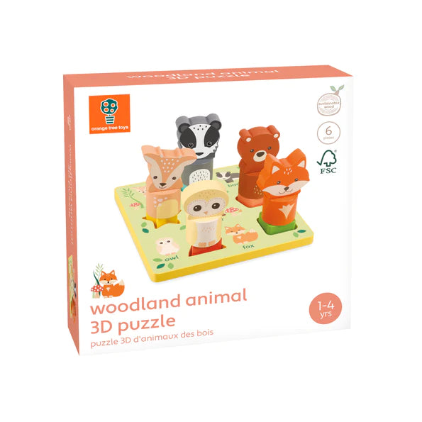 Orange Tree Toys Woodland 3D Puzzle: Eco-Friendly Shape & Colour Recognition Toy. Available at Sweet P, Burnside, Glasgow