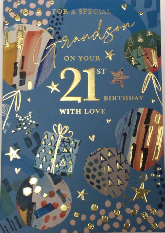 Grandson 21st Birthday Card - Words 'n' Wishes