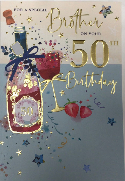 Brother 50th Birthday Card - Words 'n' Wishes