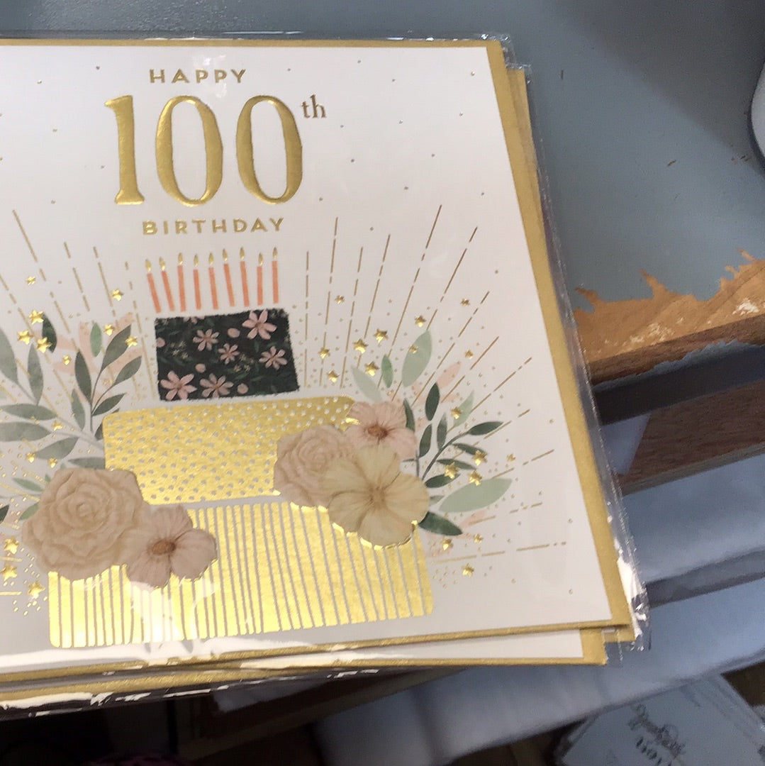 100th Birthday Card - blue eyed sun