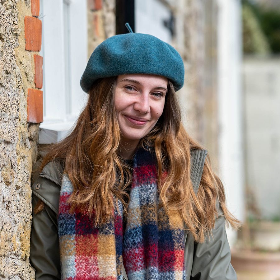 Teal Wool Beret