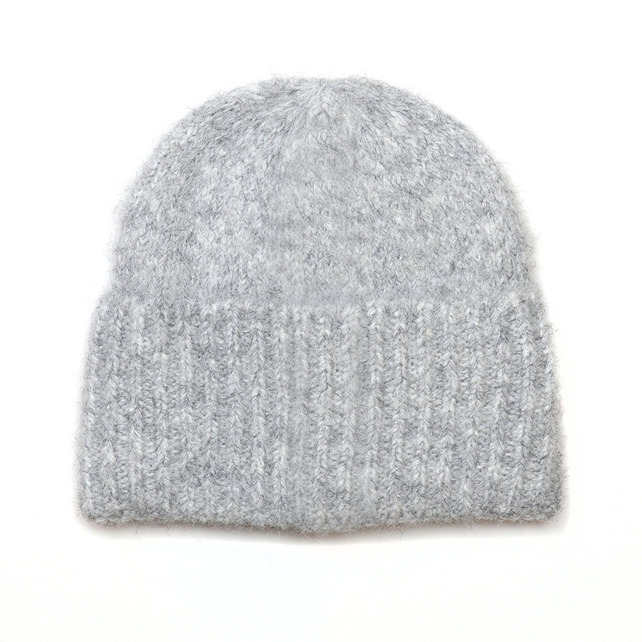 Ashleigh grey marl knit beanie hat