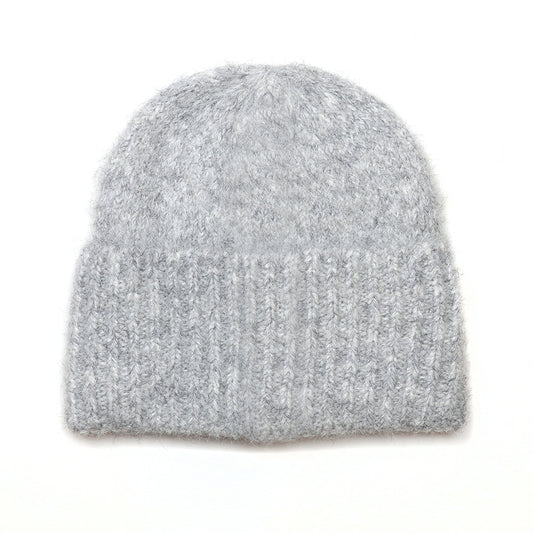 Ashleigh grey marl knit beanie hat